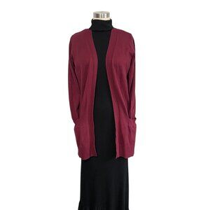 Vintage Cielo Burgundy Autumn Open Cardigan: Fall Winter Cardigan Sweater